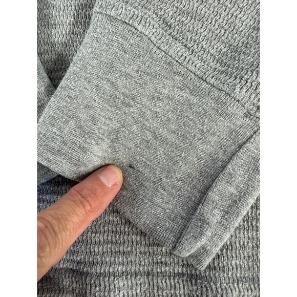 Real tree Men’s Sz L Henley Long Sleeve Gray Waffle Knit Outdoors Thermal Shirt - Picture 4 of 10